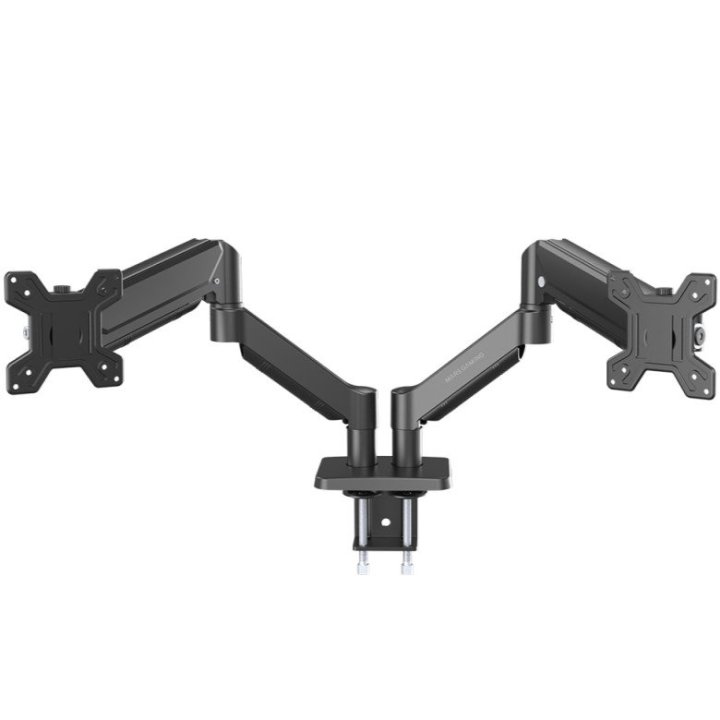 Soporte De Mesa Gas Mars Gaming Marmpro2 2 Pantallas 13" A 27" Max 10kg Vesa 75x75 100x100 Negro