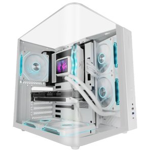 Caja Atx Cube Mars Gaming Mcinfiniolitew Blanca Cristal...