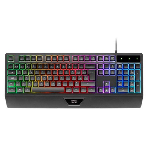 Teclado Mars Gaming Mk124pt H-mech Frgb Rainbow Color Negro Portugues