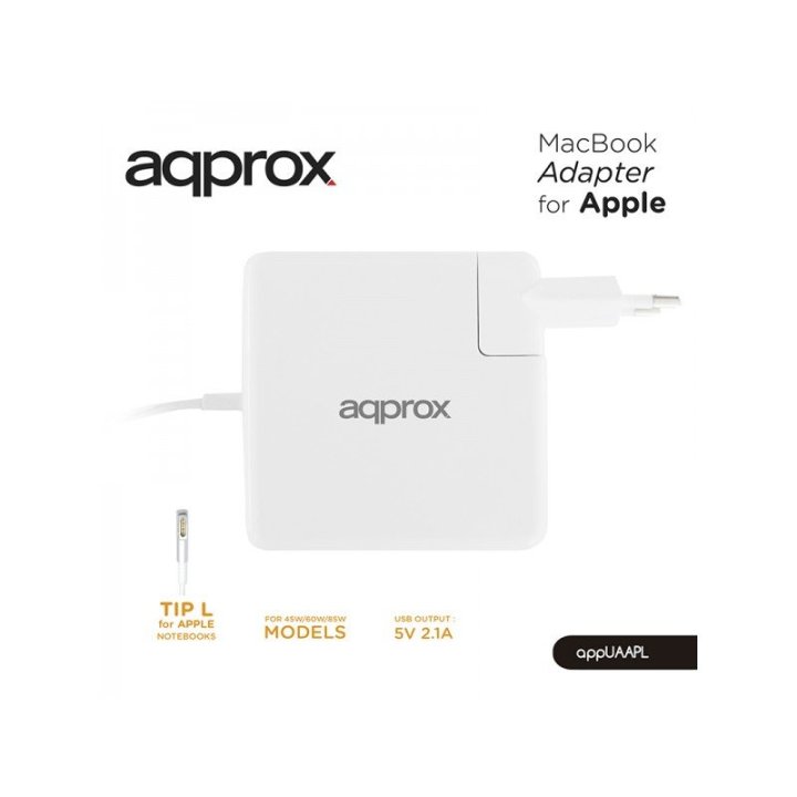Cargador De Pared Especifico Para Apple Approx 45 60 85w Type L Conexion Adicional Usb 5v 2.1a