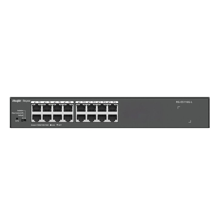 Switch No Gestionable Ruijie Rg-es116g-l 16xrj45 10 100 1000mbps Metalico Sobremesa   Rack