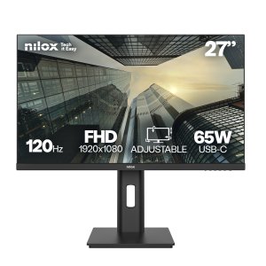Monitor 27" Usb-c Dp Hdmi Nilox Nxm27reg12065 Fhd 120hz 4ms 250cd m² Usb-c 65w Vesa 100x100 Regulable Y Giratorio