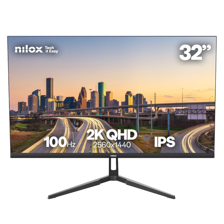 Monitor 32" Hdmi Dp Nilox Nxm322k1001 Qhd Ips 2k 120hz 4ms 250cd m² Vesa 100x100 Negro