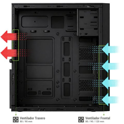 Caja Atx Semitorre Coolbox A780 Gpu Max. 310mm Usb-c Color Negro
