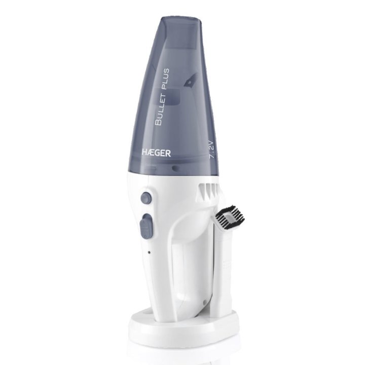 Aspirador De Mano Haeger Bullet Plus 40w Recargable Para Solidos Y Liquidos Base De Carga Blanco
