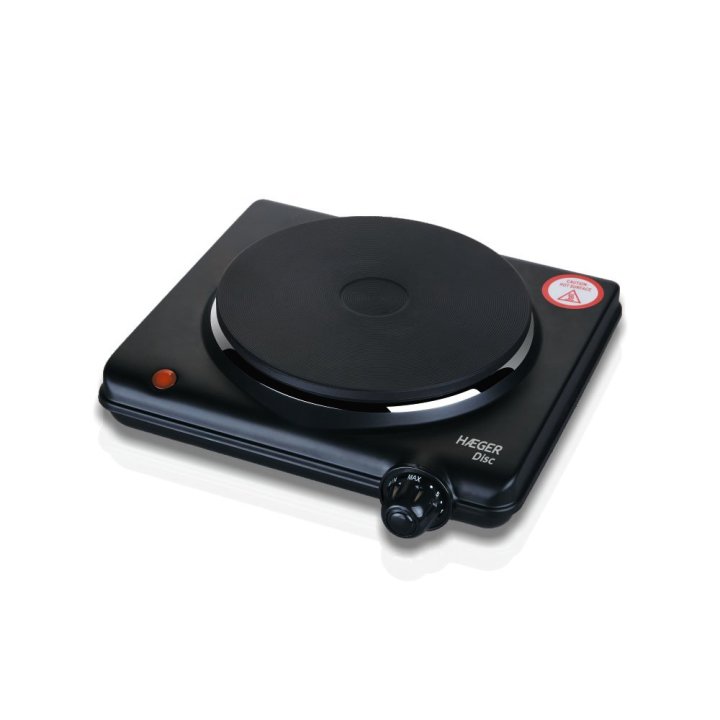 Placa Electrica Haeger Disc 1500w 1 Fogon 165mm Termostato Color Negro 