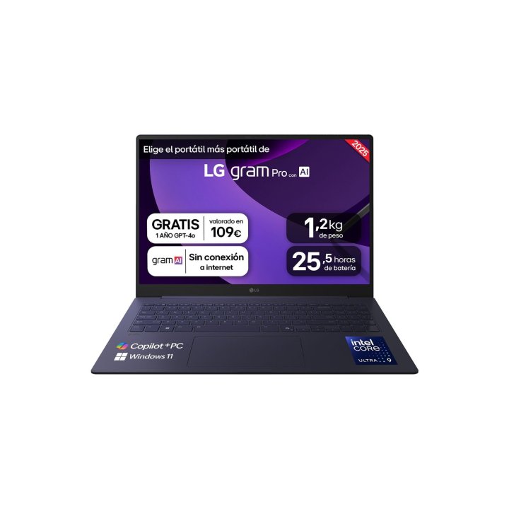 Portatil Lg Gram 16 Ultra 9-288v 16" Wqxga 2560x1600 32gb 1tb Ssd Hdmi Usb-c Thunderbolt W11 