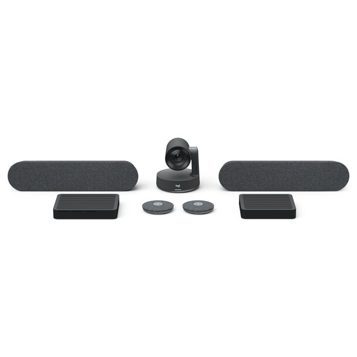 Camara Logitech Phone Rally Plus Kit De Videoconferencia 4k Altavoces Omnidireccional Color Negro