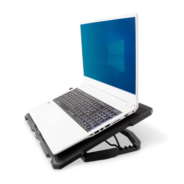 Base De Refrigeracion Para Portatiles Coolbox Hasta 17" 5 Ventiladores Regulables Led Azul 4 Alturasnegro