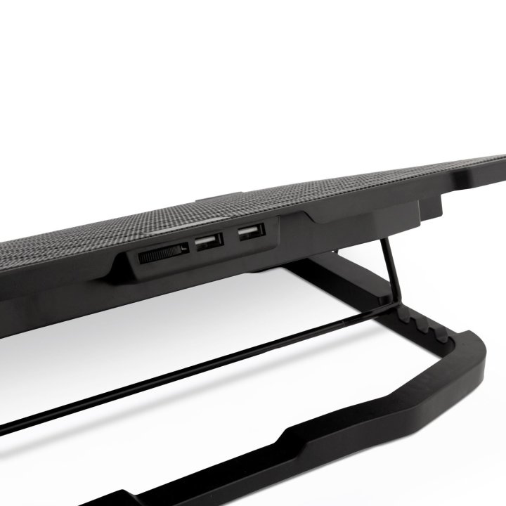 Base De Refrigeracion Para Portatiles Coolbox Hasta 17" 5 Ventiladores Regulables Led Azul 4 Alturasnegro