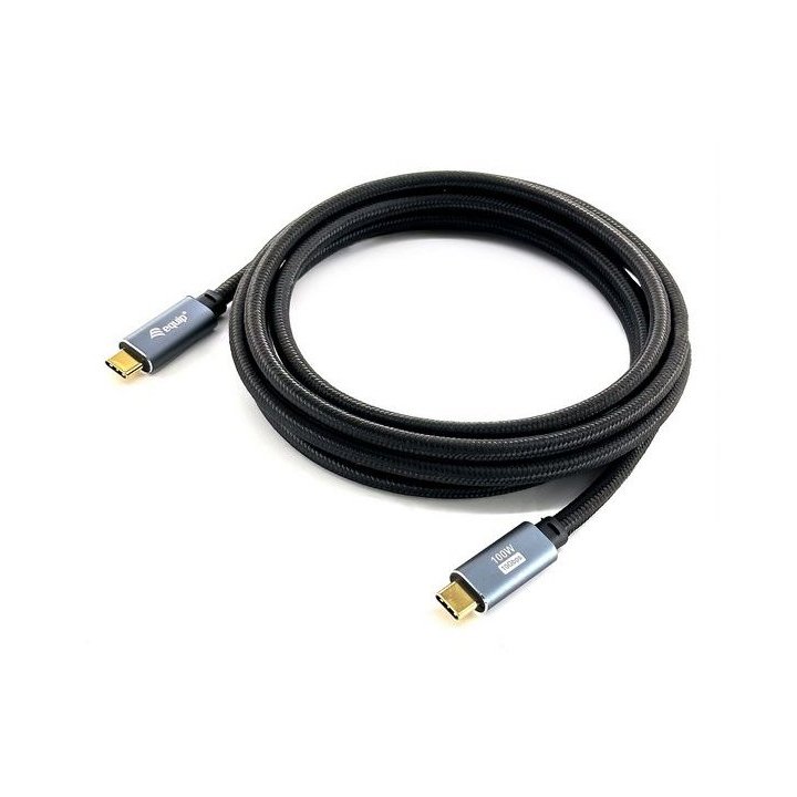 Cable Usb-c A Usb-c 3.2 Gen2 3m Equip 128359 Transferencia 10g 5a  4k 100w Color Negro