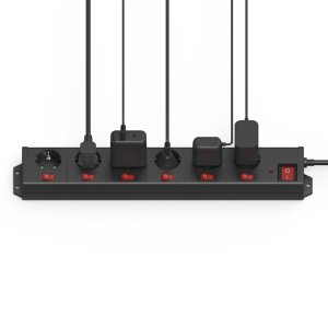 Regleta Alimentacion Hama Con 6 Tomas Interruptor Individual Y Comun 1,4m Color Negro 2