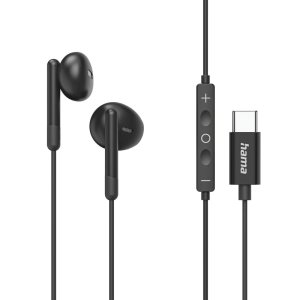 Auricular Intrauditivo Usb-c Hama Classy Microfono Cable 1.2m Color Negro