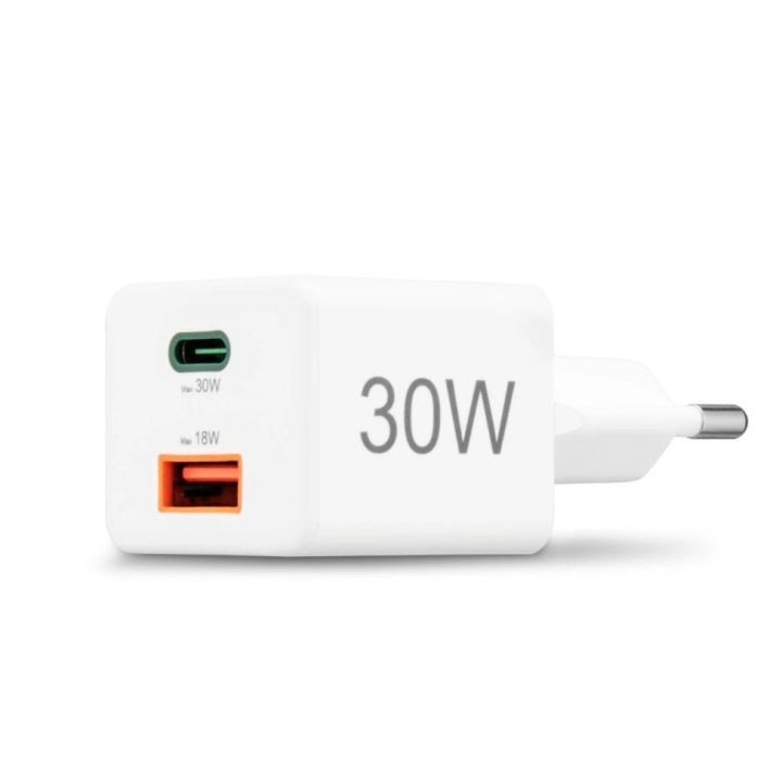 Cargador Usb Gan Hama 00201992 30w 1xusb-c Pd 1xusb-a Color Blanco