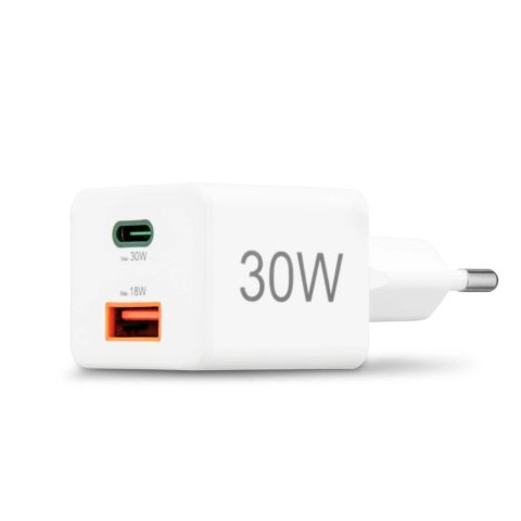 Cargador Usb Gan Hama 00201992 30w 1xusb-c Pd 1xusb-a Color Blanco