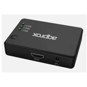 Switch Hdmi Approx Appc29v4 2.0 4k 30hz 3x1 Control Remoto Colro Negro