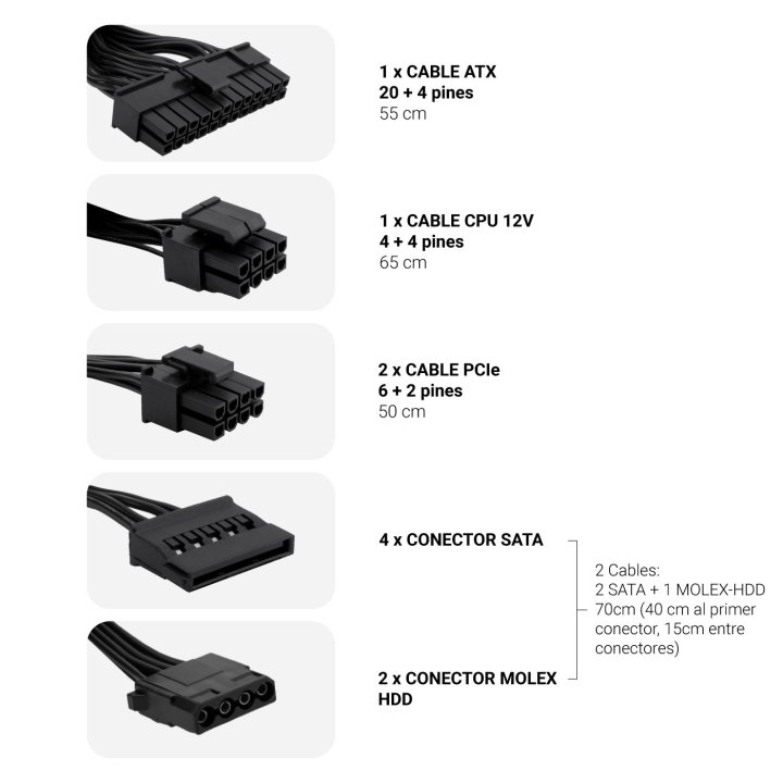 Fuente De Alimentacion Atx 550w Coolbox  Coo-fapw3-550 Powerline3 Eficiencia 85%