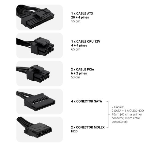 Fuente De Alimentacion Atx 550w Coolbox  Coo-fapw3-550 Powerline3 Eficiencia 85%