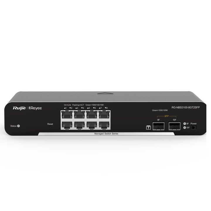 Switch Gestionable L2 Ruijie Rg-nbs3100-8gt2sfp 8xrj45 Gb 2xsfp 20gbps Gestion Nube No Poe
