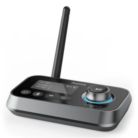 Adaptador Bluetooth Hama Link.it Duo Transmisor Receptor  Jack 3.5mm Usb-c 1m Lcd Controles 