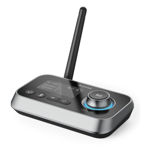 Adaptador Bluetooth Hama Link.it Duo Transmisor Receptor  Jack 3.5mm Usb-c 1m Lcd Controles 