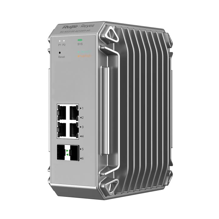 Switch Gestionable L2 Industrial Ruijie Rg-nis3100-4gt2sfp-hp 4xpoe+ 120w Gb 2xsfp Ge Carril Din