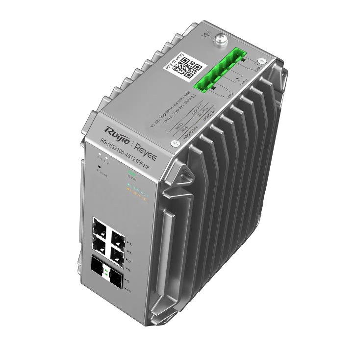 Switch Gestionable L2 Industrial Ruijie Rg-nis3100-4gt2sfp-hp 4xpoe+ 120w Gb 2xsfp Ge Carril Din