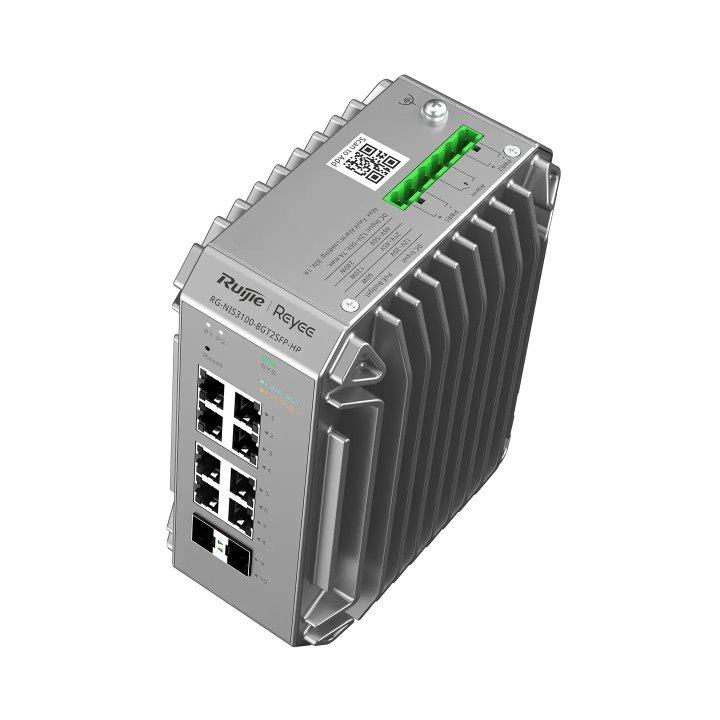 Switch Gestionable L2 Industrial Ruijie Rg-nis3100-8gt2sfp-hp 8xpoe+ 240w Gb 2xsfp Ge Carril Din