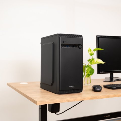 Caja Microatx Tooq Tqc-4702-sp Dodeka Gpu Max 250mm 3x2.5 2x3.5 Usb-c F.a Atx 500w Color Negro