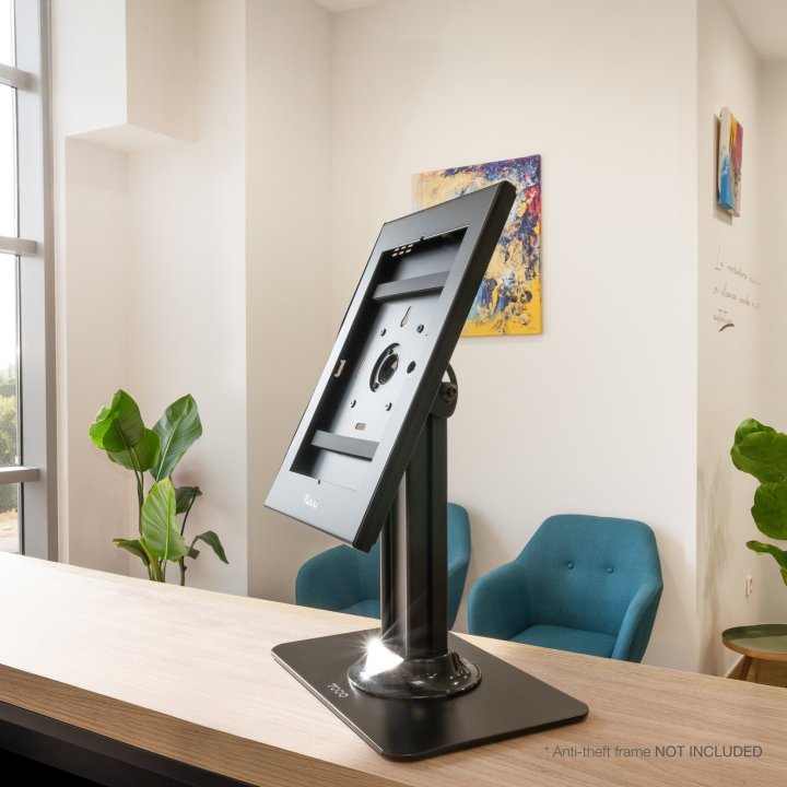 Soporte Para Tablet Tooq Tqatc2601-b Color Negro Mesa Marco Antirrobo Inclinable Vesa 75x75