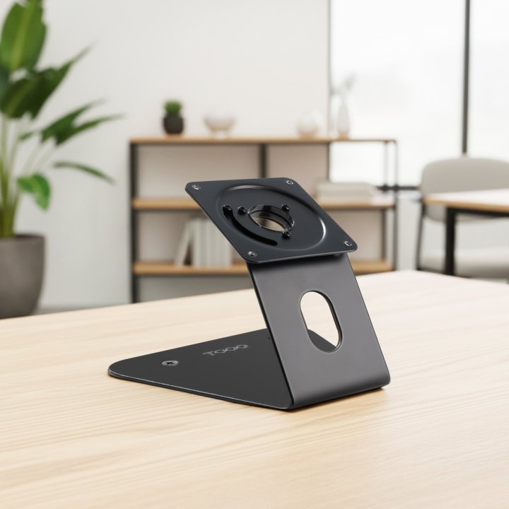Soporte Para Tablet Tooq Tqatwm3401-b Color Negro Mesa pared Marco Fijo Rotacion 90º Vesa 75x75