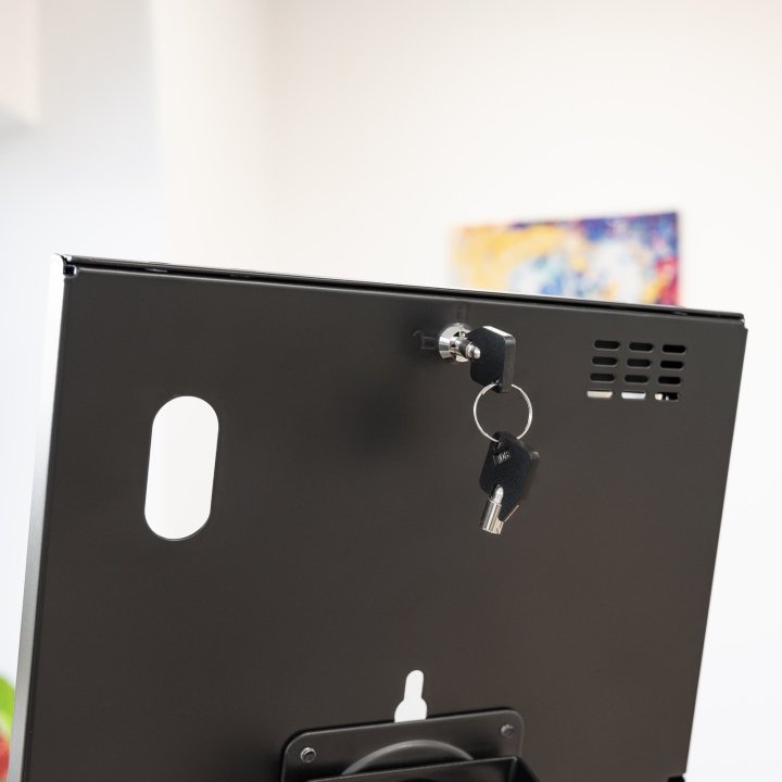 Marco Antirrobo Tablet Tooq Tqatte2601-l-b Color Negro 14,6" Vesa 75x75 Cerradura