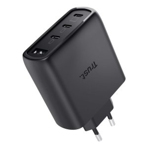 Cargador Usb Gan Trust Maxo 65w 3xusb-c Pd 1xusb-a Incluye Cable Usb-c 2m Negro 2