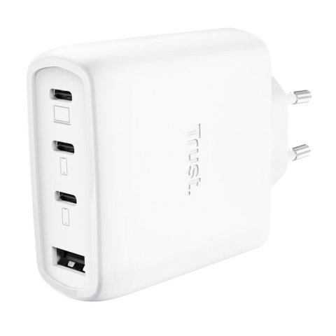 Cargador Usb Gan Trust Maxo 65w 3xusb-c Pd 1xusb-a Incluye Cable Usb-c 2m Blanco