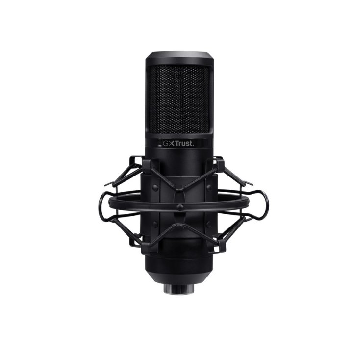 Microfono Trust Usb Gxt 269 Emita Ii Cardioide Soporte Metal Antivibracion Mute Negro