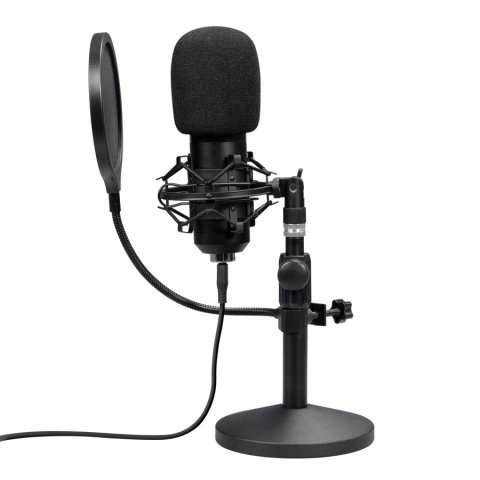 Microfono Trust Usb Gxt 269 Emita Ii Cardioide Soporte Metal Antivibracion Mute Negro