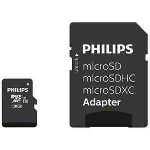 Memoria Sd Micro-sdxc128gb Philips Clase 10 + Adaptador 95mb  Fm12mp45b
