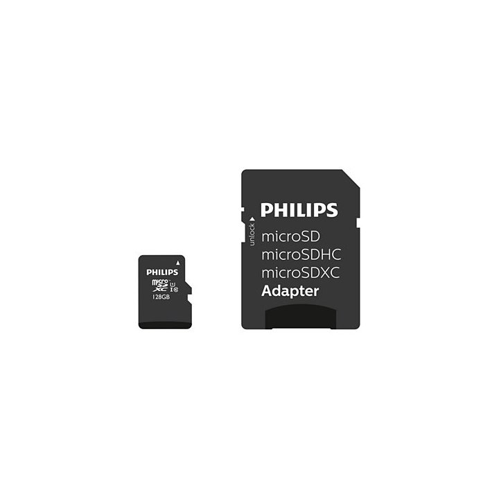 Memoria Sd Micro-sdxc128gb Philips Clase 10 + Adaptador 95mb  Fm12mp45b