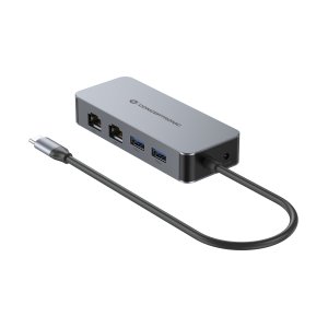 Adaptador Usb-c A Ethernet Rj45 Conceptronic Abby24g 2 Puertos Gigabit Con Hub Usb 3,2 X2 Puertos 2