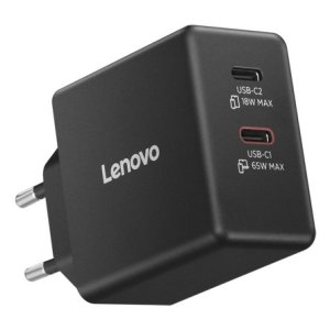 Cargador Universal Lenovo Usb-c  65w Portatil, Smartphone. Dos Puertos Usb-c 2