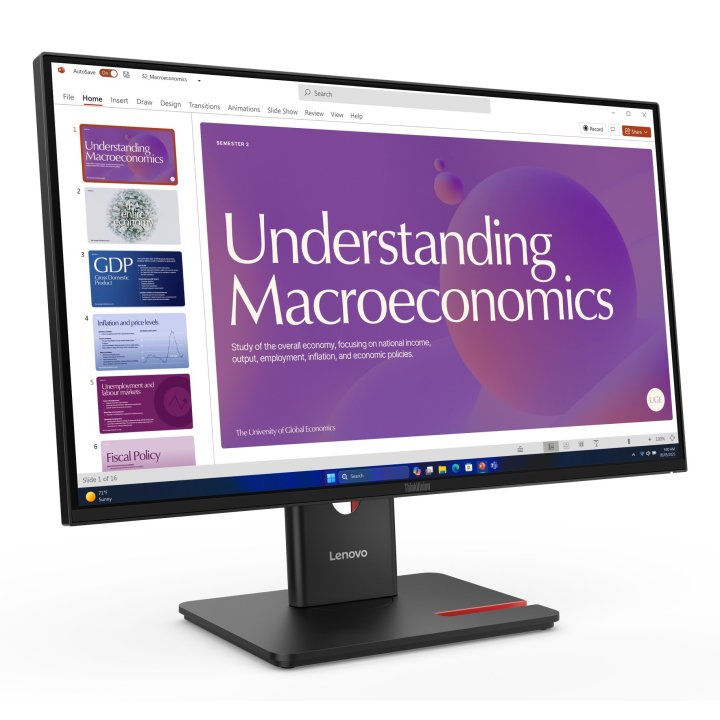 Monitor 24" Usb-c Hdmi Displayport Lenovo T24d-40
Regulable En Altura , Pivotante Hub Usb, Rj45