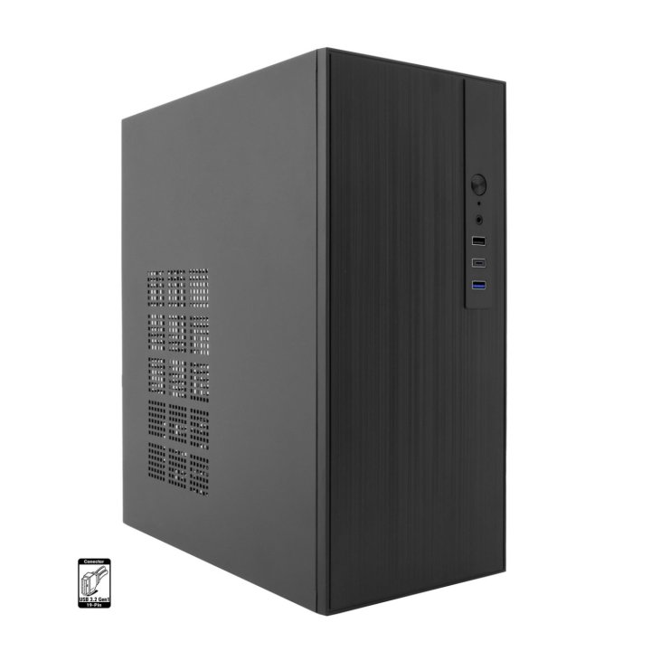 Caja Micro Atx Coolbox M460 Gpu Max 250mm 1x3.5 2.5 1x2.5 2.5 Usb-c 3.2 Sin F.a Color Negro