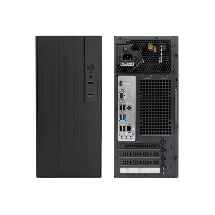 Caja Micro Atx Coolbox M460 Gpu Max 250mm 1x3.5 2.5 1x2.5 2.5 Usb-c 3.2 Sin F.a Color Negro