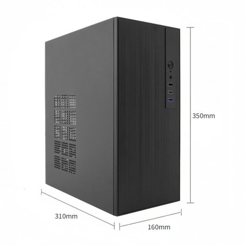 Caja Micro Atx Coolbox M460 Gpu Max 250mm 1x3.5 2.5 1x2.5 2.5 Usb-c 3.2 Sin F.a Color Negro