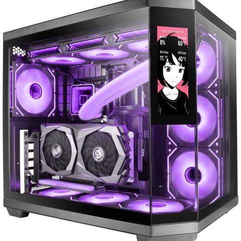 Caja Atx Torre Gaming Masrs Gaming Mc3tcorelcd 3 Cristal Templado Pantalla Lcd