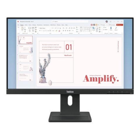 Monitor 24" Dp Hdmi Vga Lenovo E24-40 Fhd 100hz Regulable En Altura Pivotante Con Altavoces
