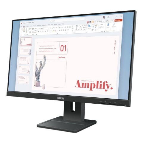 Monitor 24" Dp Hdmi Vga Lenovo E24-40 Fhd 100hz Regulable En Altura Pivotante Con Altavoces