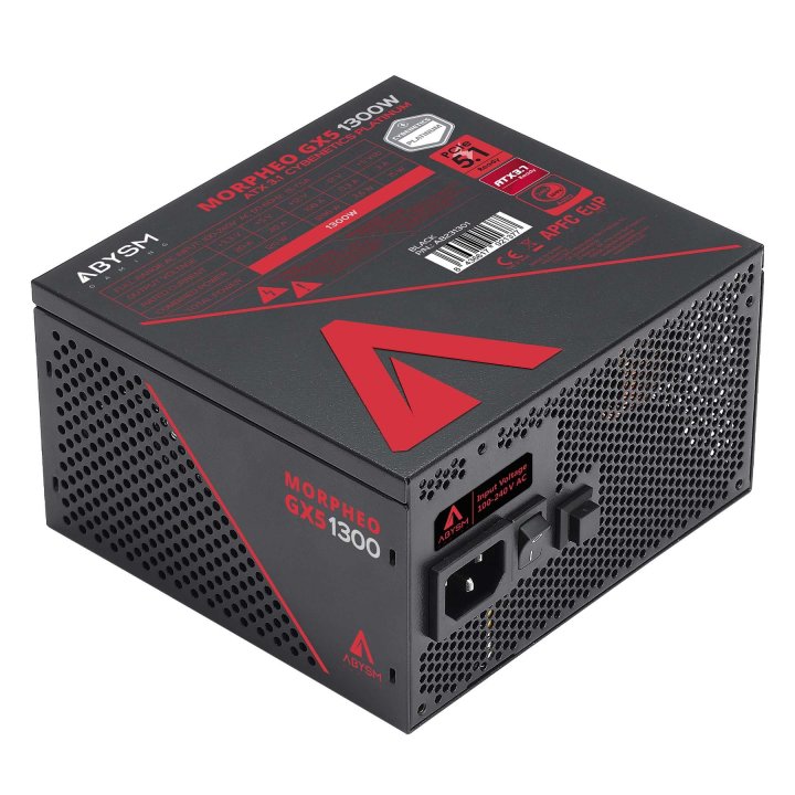 Fuente De Alimentacion Modular Abysm 1300w Morpheo Gx5 Atx 3.1 Platinum Japonese Cap Negro