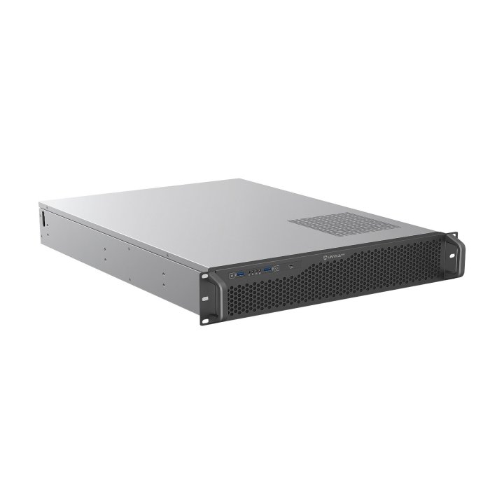 Caja Rack 19" Unykach 2u Sin Fuente Negro Plata 8 Bahias Int 1xusb2.0 1xusb3.0 1xusb-c