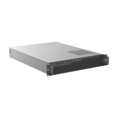 Caja Rack 19" Unykach 2u Sin Fuente Negro Plata 8 Bahias Int 1xusb2.0 1xusb3.0 1xusb-c